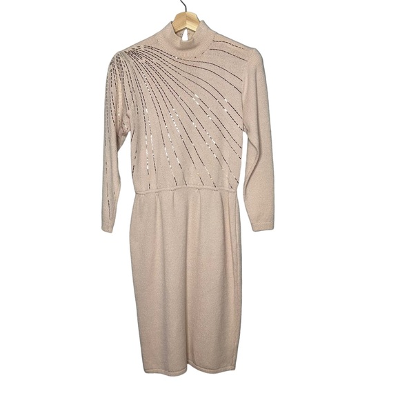 Robe St. John By Marie Gray Taille 8 - Coupe Sweater Dress - Couleur Crème - Occasion Très Bon état